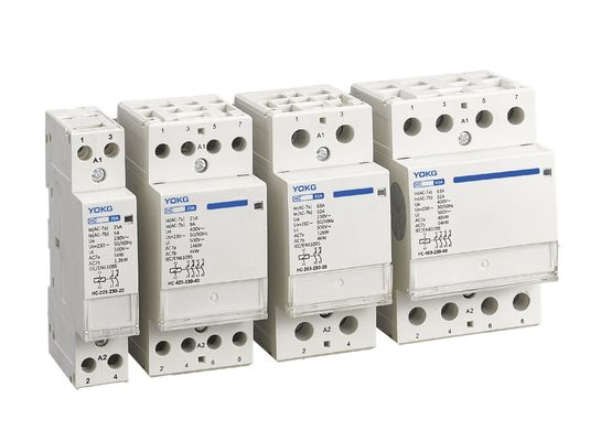 qualité  3 Mini Modular Din Rail Mounted Contactor 2 Pole 25A 63A Household 4 Pole Usine