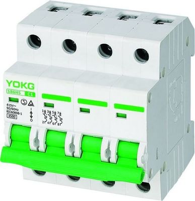 Type type de 4.5KA MCB monophasé SB6HS 230V 400V 10A 63A de BCD puisque courbe de C D