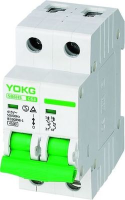 Type type de 4.5KA MCB monophasé SB6HS 230V 400V 10A 63A de BCD puisque courbe de C D