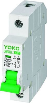 Type type de 4.5KA MCB monophasé SB6HS 230V 400V 10A 63A de BCD puisque courbe de C D